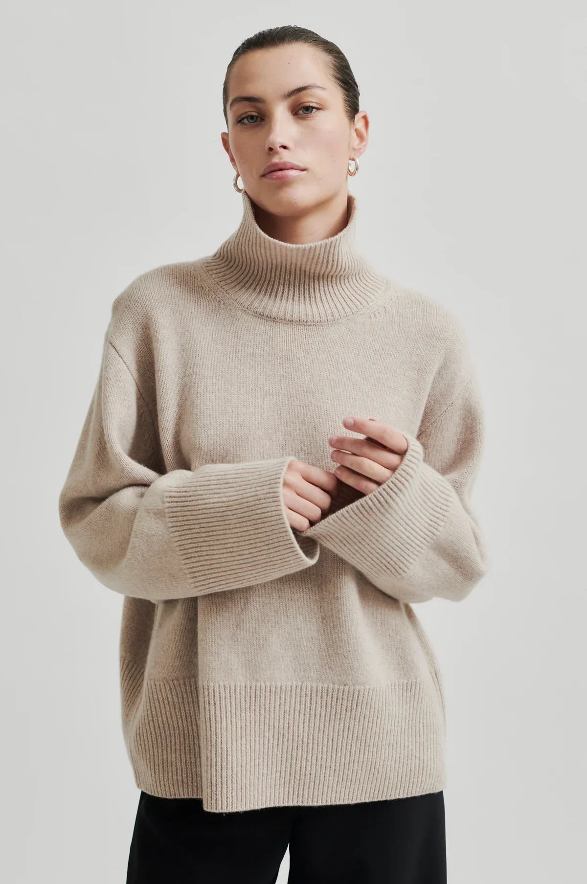 Second Female Alpha Knit Pumice Stone T-Neck Sweater