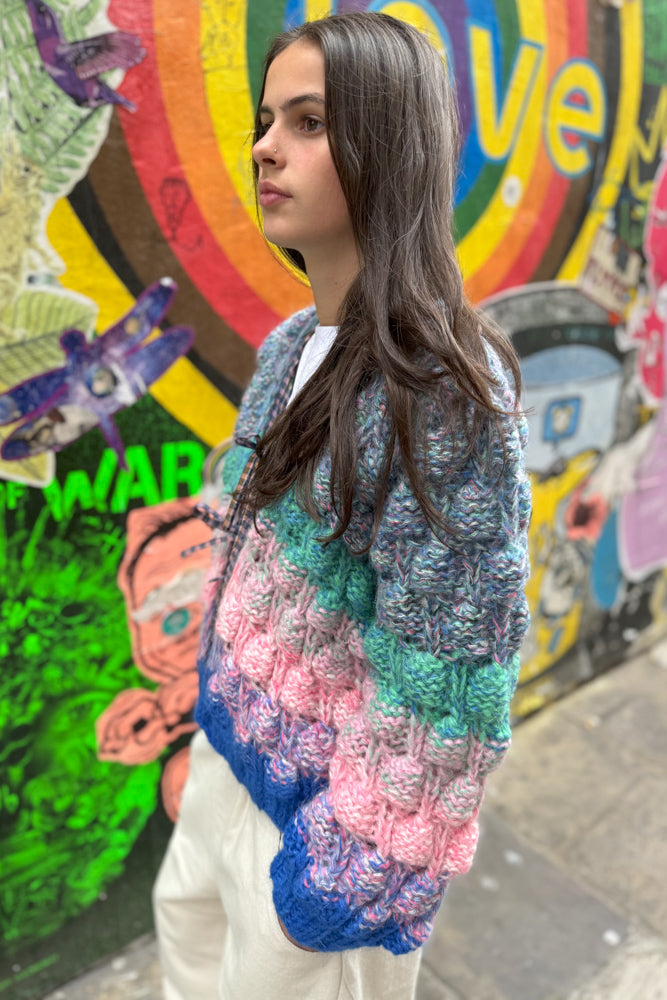 Dawn x Dare Arena Blue Rainbow Cardigan