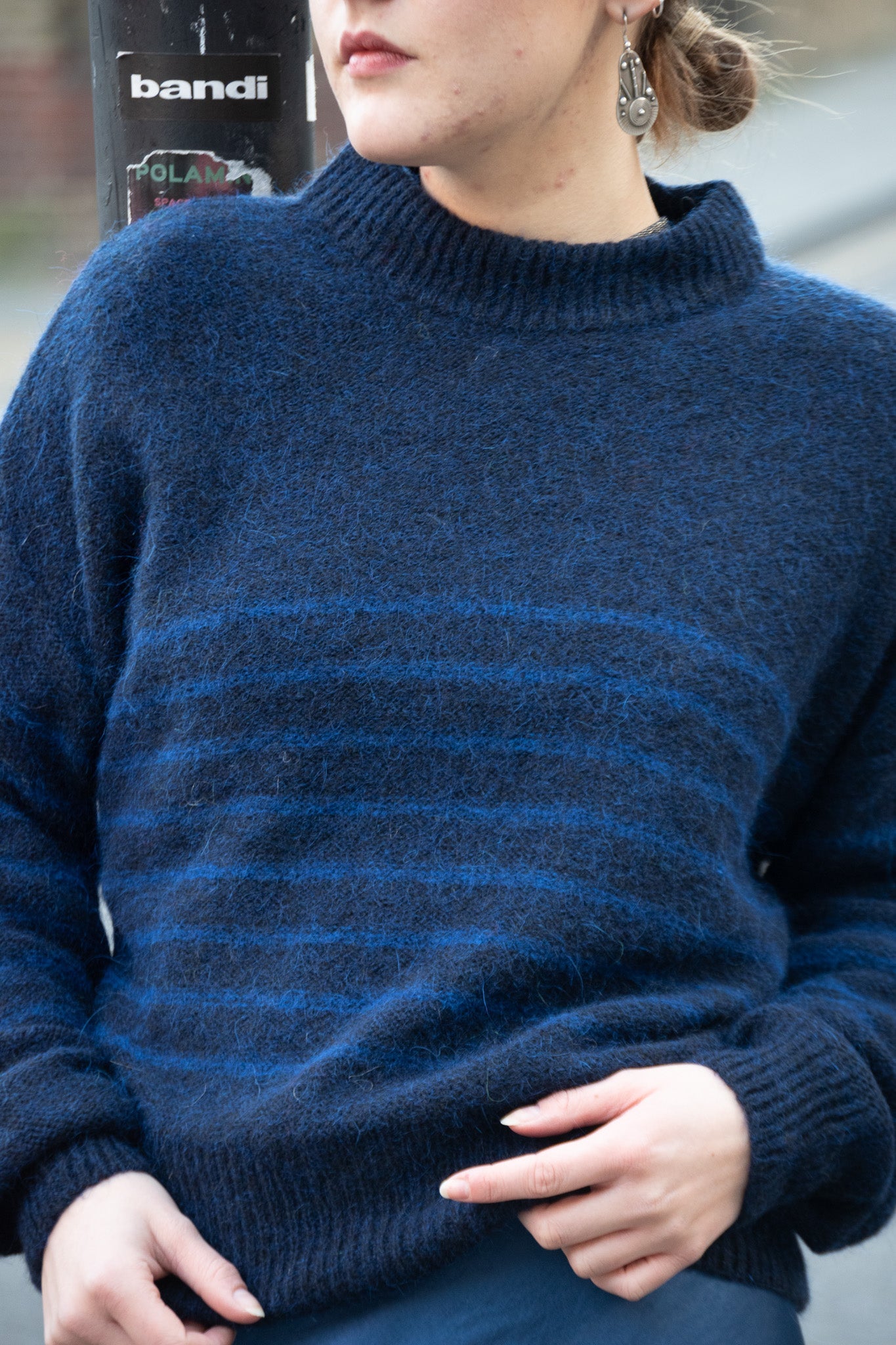 By-Bar Sonny Stripe Midnight Blue Pullover