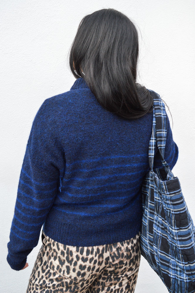 By-Bar Sonny Stripe Midnight Blue Pullover