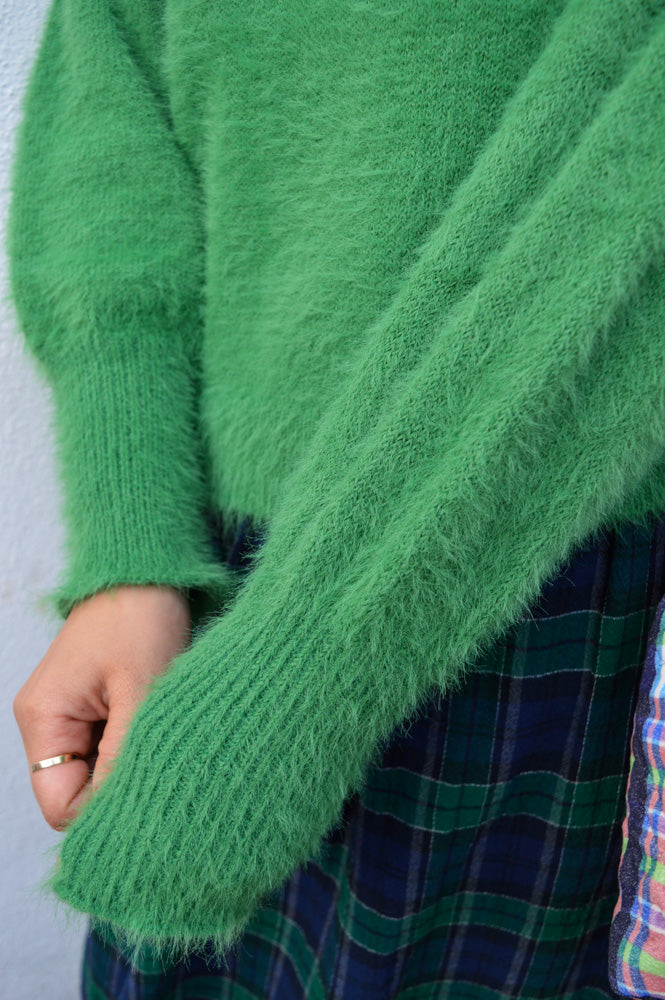 Compania Fantastica Green Textured Knit Sweater