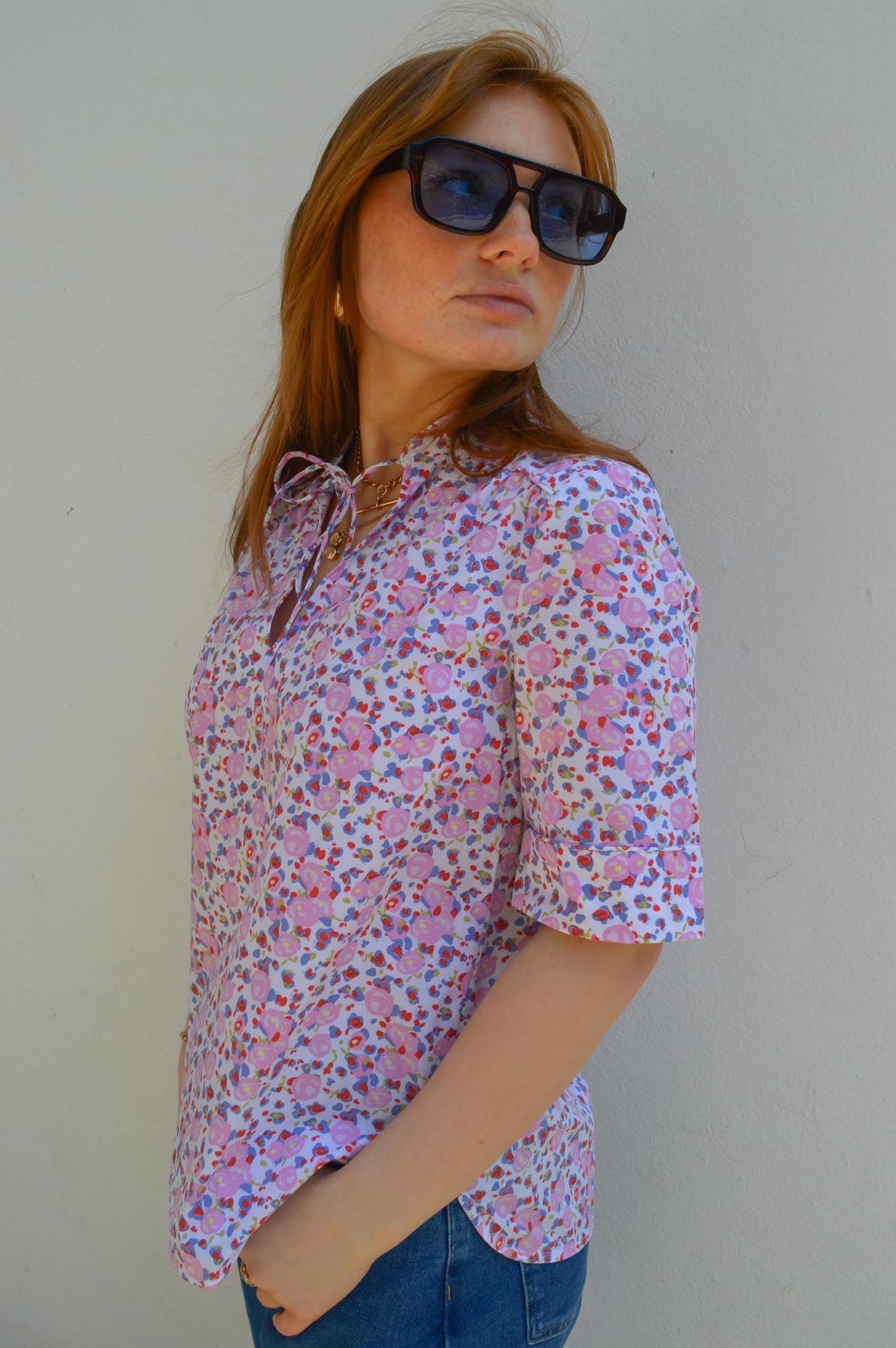 Baum Und Pferdgarten Molly Pink Liberty Flower Blouse