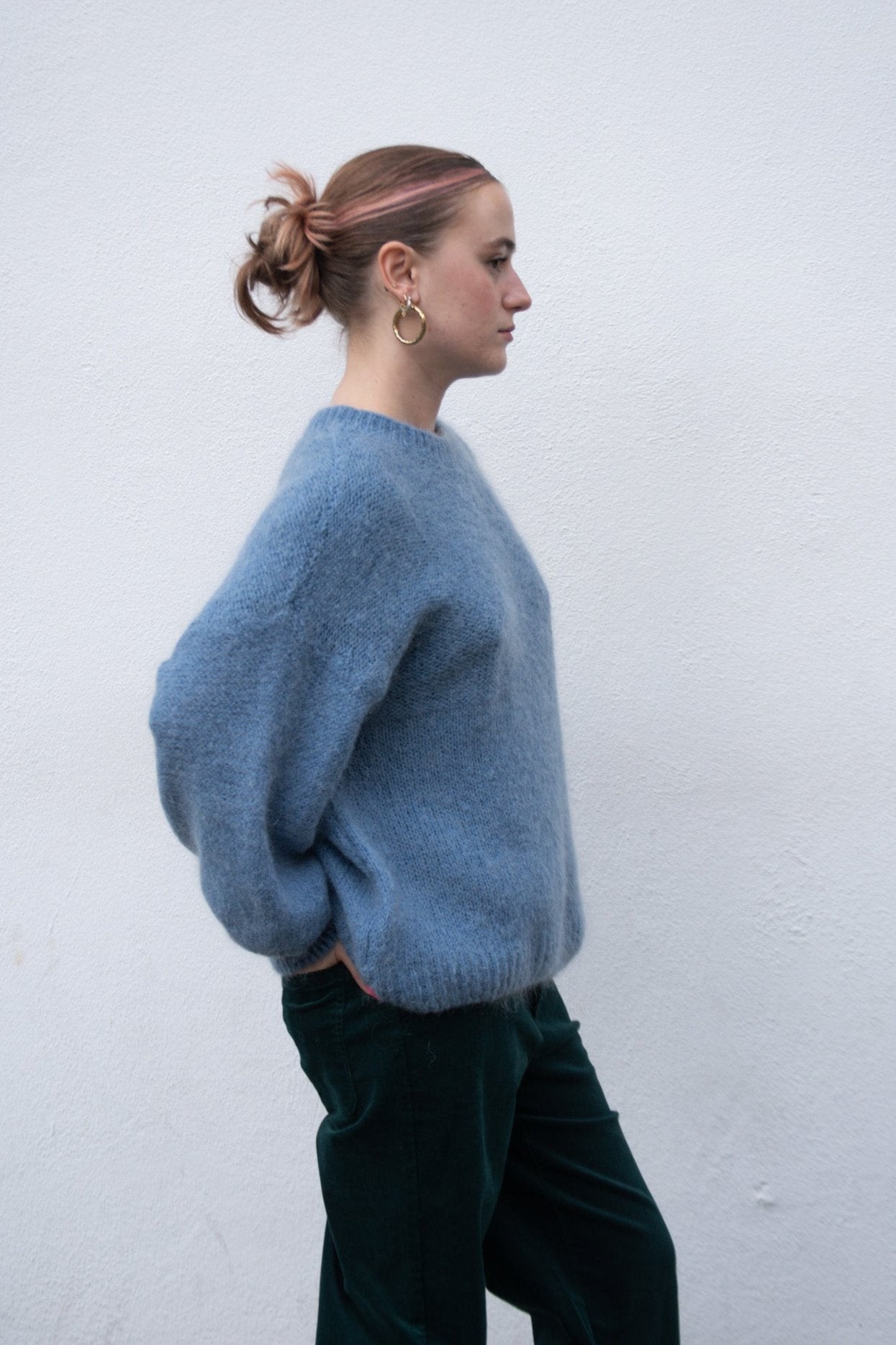 ICHI Marita Aegaen Blue Knit Pullover