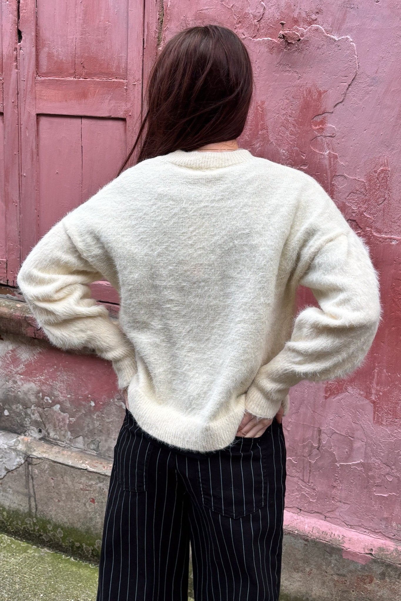 Compania Fantastica Buttermilk Textured Knit Sweater