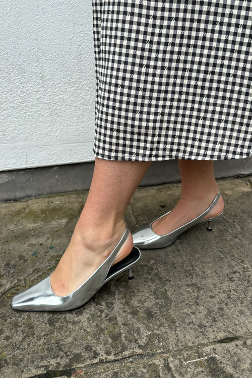 Shoe The Bear Maxine Silver Slingback Shoes