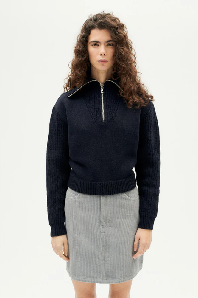 Thinking Mu Tanit Navy Sweater