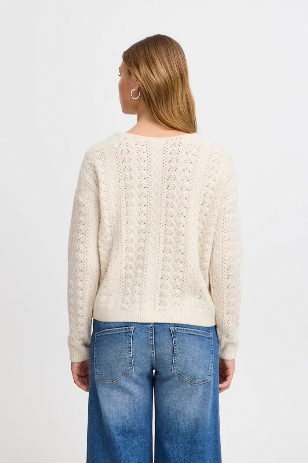 ICHI Liyanna Almond Milk Cardigan