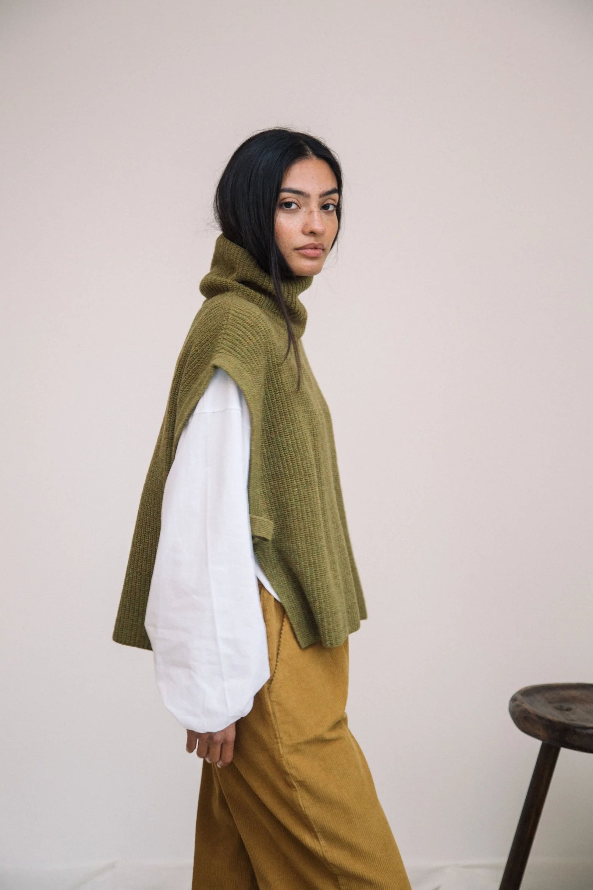 Beaumont Organic Kanon Olive Marl Knitted Vest