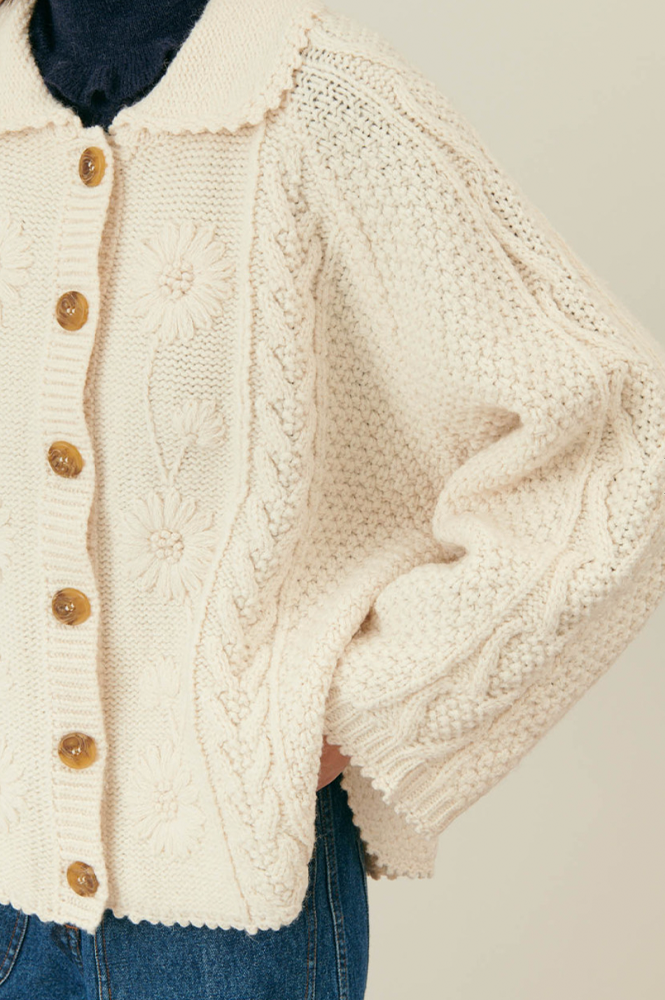 Louise Misha Cream Khellane Cardigan